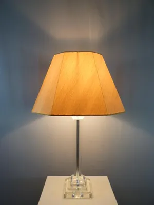 Produktbild von Tischleuchte Bence Kristallglas Stoffschirm Nachttischleuchte Wohnraumleuchte