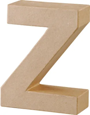 Produktbild von Pappmaché Buchstabe "Z" ca. 17,5 cm hoch, 5,5 cm dick