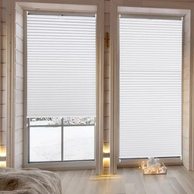 Produktbild von Plissee Klemmfix ohne Bohren 25x100cm Weiß Sonnenschutzrollo Verspannt Blickdicht Lichtschutz Faltrollo Jalousie Rollos für Fenster und Tür
