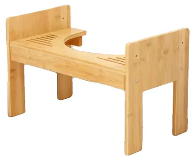 Immagine prodotto di Sgabello da bagno, altezza regolabile: 6 cm, portata massima: 80 kg, dimensioni: 45 x 24,5 x 28 cm, materiale: bambù, peso netto: 1,7 kg