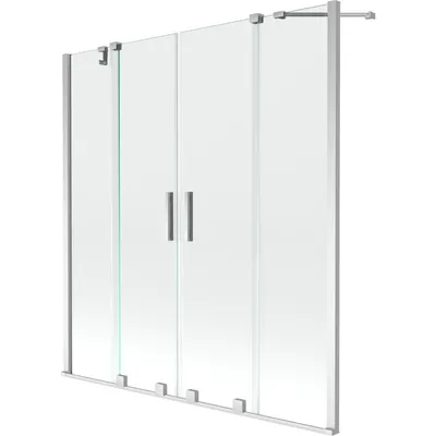 Obrázok produktu pre Mexen Velar Duo vaňová zástena dvojkrídlová Posuvný 140 x 150 cm, Priehľadné, Chrómová - 896-140-000-02-01