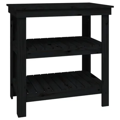 Produktbild von vidaXL Werkbank Schwarz 78,5x50x80 cm Massivholz Kiefer
