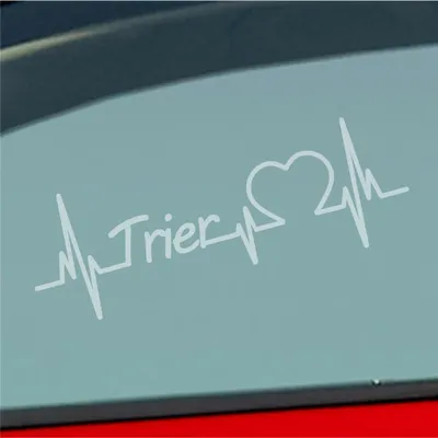 Produktbild von Auto Aufkleber Trier Herz Herzschlag 19x7 cm Milchglas Sticker Heckscheibenaufkleber