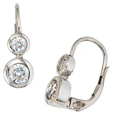 Produktbild von Ohrringe Ohrhänger Ohrschmuck mit Zirkonia 333 Gold Echt Weißgold Damen