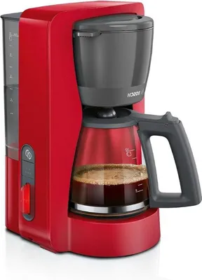 Obrázok produktu pre Kávovar 1200 W, 1,25 l, sklenený, červený