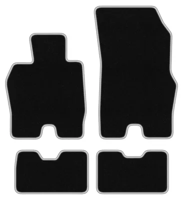 Produktbild von Fußmatten Automatten Velours Schwarz/Silber für BMW i8 L12 2014-2022 Set 4-tlg