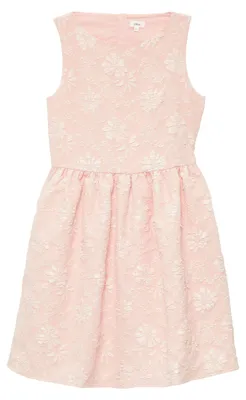Produktbild von s.Oliver Jacquard Kleid ärmellos florales Muster Rundhalsausschnitt Fit-and-Flare