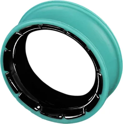 Produktbild von viva-adorno 1 Stück 10mm Silikon Flesh Tunnel Plug Ohr Piercing Edelstahl Inlay schwarz Größe 8 - 26mm verschiedene Farben Z286, türkis