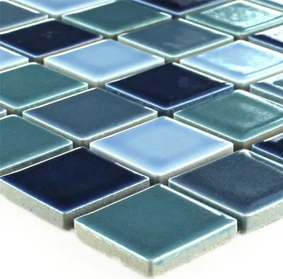 Produktbild von Keramik Mosaikfliesen Bodaway Blau Mix Glänzend