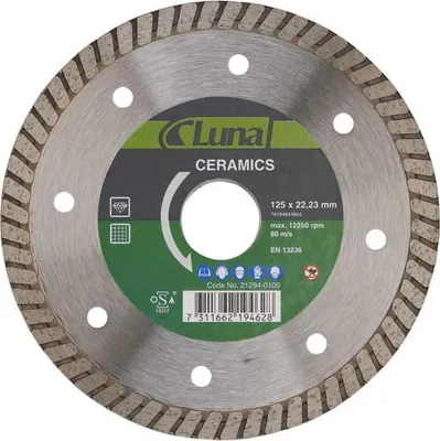 Obrázok produktu pre Keramika 125x1,6x22 mm diamantový rezný kotúč Luna