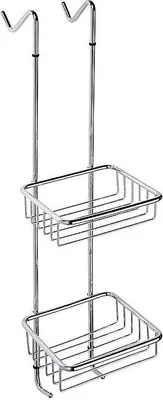 Produktbild von BYTRO Doppelseifenkorb Messing Chrom poliert 260x170x700 mm für Bad & WC >> zum Einhängen