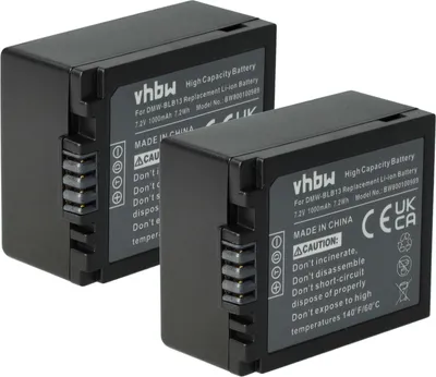 Produktbild von vhbw 2x Akku Ersatz für Panasonic DMW-BLB13E, DMW-BLB13 für Kamera (1000 mAh, 7,2 V, Li-Ion)