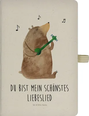 Produktbild von Mr. & Mrs. Panda Notizheft Bär Lied - Transparent - Geschenk, Notizbuch A5, Frau, Schreibheft, Teddy, Tagebuch, Valentinstag, Herz, Reisetagebuch, Freundin, Kladde