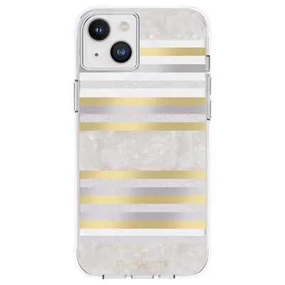 Immagine prodotto di Case-Mate Pearl Stripes MagSafe - Custodia per iPhone 14 Plus decorata con madreperla (Pearl Stripes)