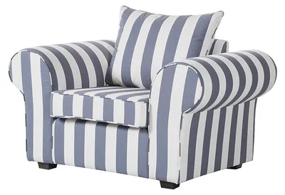 Produktbild von home24 Sessel - Webstoff - Blau Gestreift