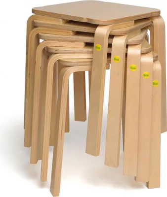 Produktbild von 5x Erzi Hocker 45 aus Formholz stapelbar