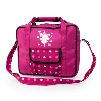 Produktbild von Bayer Design 69267AB Puppenzubehör, Puppenpflege Set für Puppen, Zubehör für Babypuppen mit Wickeltasche, Wickelunterlage, genähte Windel, Bordeaux