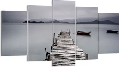 Produktbild von Bild auf Leinwand - Leinwandbild - Brücke See - 160x85cm - Wand Bild - Wanddeko - Wandbilder - Leinwanddruck - Bilder - Kunstdruck - Wanddekoration - Leinwand bilder - Wandkunst - EA160x85-3547