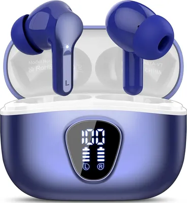 Produktbild von Bluetooth 5.4 In Ear Kopfhörer, 4 ENC Noise Cancelling Mic Ohrhörer, HiFi Stereo Tiefbass, 40H Spielzeit, LED-Anzeige, IP7 Wasserdichte, Touch Control