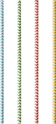 Produktbild von PAPSTAR Trinkhalme Papier, 20 cm, farbig sortiert "Zig-Zag" | Beutel (25 Stück)