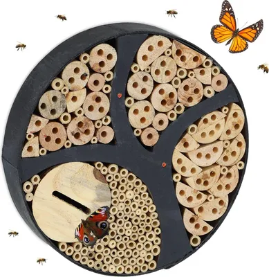 Productafbeelding van Famanu insectenhotel, rond, 65 x 30 cm, zwart