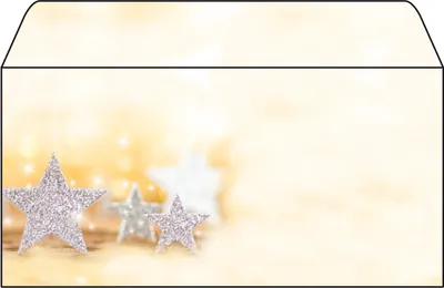 Produktbild von SIGEL DU035 Weihnachts-Briefumschläge, Glitter Stars, DIN lang (110x220 mm), 90 g/m², 50 Umschläge