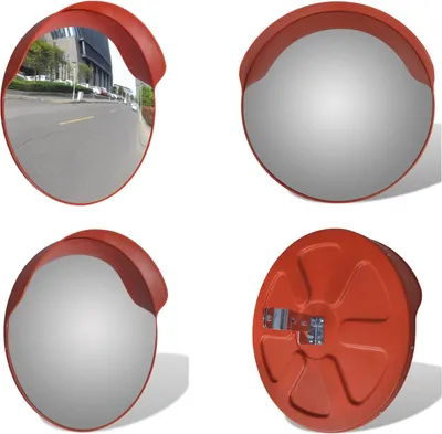 Obrázek produktu pro vidaXL Dopravní zrcadlo vypouklé PC plast oranžové 60 cm venkovní - Dopravní zrcadlo - Dopravní zrcadlo vypouklé - Vypouklé dopravní zrcadlo