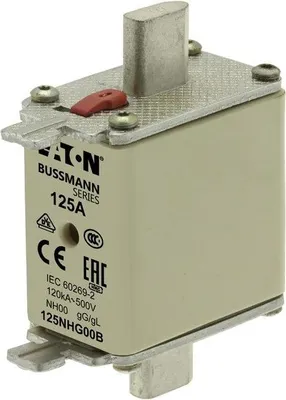 Produktbild von Eaton NH-Sicherung NH00, 125A, 500V AC, gG/gL, 120kA, mit Kombinationsanzeige, 1 Stk.