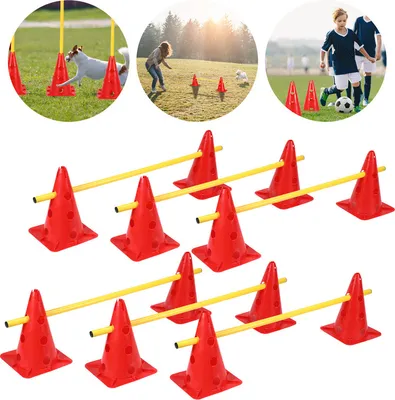 Obrázok produktu pre TolleTour 6 prekážok pre rýchlosť a agility, výškovo nastaviteľná tréningová súprava prekážok, tréning koordinácie skokov pre rôzne športy
