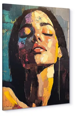 Produktbild von STYLER Leinwandbild 70x100 cm Vivian handgemalte Elemente moderne Wanddekoration Wandbild Kunst Wohnzimmer Schlafzimmer