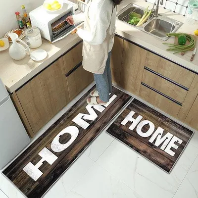 Image de Lot Azomor® de deux tapis de cuisine antidérapants pour la cuisine et l'entrée