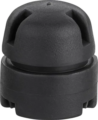 A black safety valve for a pressure cooker.