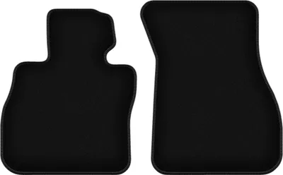 Image de Wielganizator Tapis avant de sol velours sur-mesure pour BMW 1 F40 (2019-, hatchback) noir, jeu 2 pièces, fixations