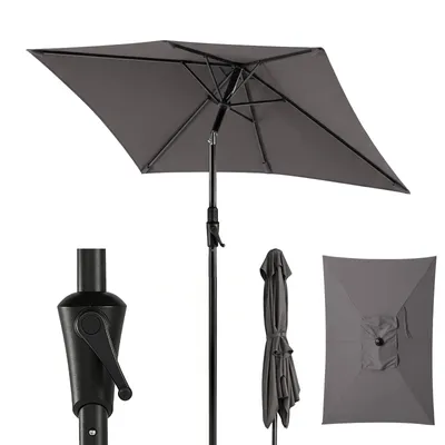 Produktbild von Sekey Rechteckiger Sonnenschirm 200 x 140 cm, Balkonschirm & Terrassenschirm mit Kurbel, UV50+ Sonnenschutz für Garten, Balkon und Terrasse