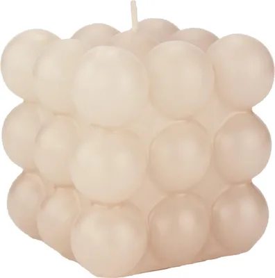 Produktbild von INNA-Glas Bubble Kerze MARAVILLA, creme, 8,5x8,5x8,5cm -  Germany - Deko Kerzen