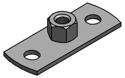 Produktbild von MEFA Grundplatte Typ 0, M10, 80x30x3mm, Stahl S235, verzinkt, 50 Stk.