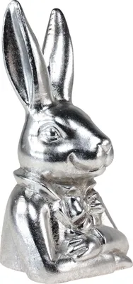 Produktbild von Deko Osterhase Silber Keramik Büste 23cm Dekofigur Ostern