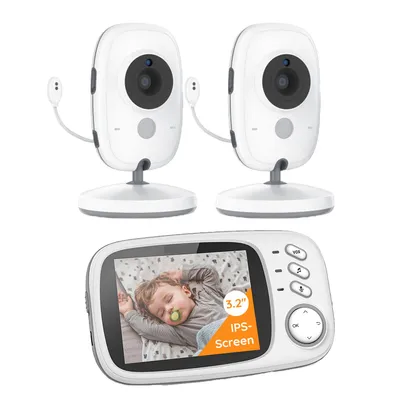 Produktbild von 3,2 Zoll Babyphone mit 2 Kameras Babyfon mit Kamera Video Baby Monitor, Kamera und Audio Babyphone mit VOX Funktion Gegensprechfunktion Nachtsicht