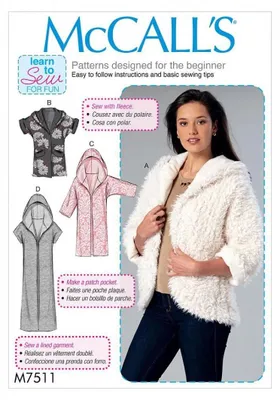 Imagen del producto de Patrones de McCall para principiantes: Chaqueta/Abrigo para coser (tallas 32-42)