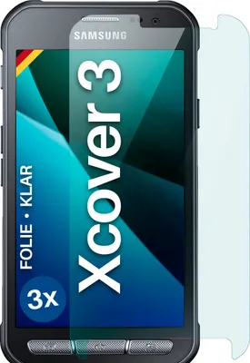 Produktbild von moex® 3x Schutzfolie kompatibel mit Samsung Galaxy Xcover 3 - Displayschutzfolie dünn Folie, Klar