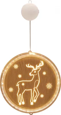 Produktbild von 3D-Dekolichter mit Saugnapf und Fernbedienung für Fenster, Wege und Schlafzimmer, modern, Weihnachtsrentiere
