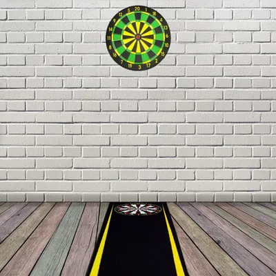 Produktbild von Dartmatte Dart Teppich Turnier Matte Abwurflinie Bodenschutz Zubehör Dartpfeile Dartscheibe Dartboard 2 Größen 237cm und 290cm verschiedene Designs Kingpower, Design:Design 07 (Gelb 290x60cm)