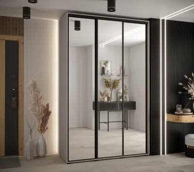 Produktbild von Kleiderschrank INDIRA 2 - 160/60 cm, Kaschmir / Schwarz