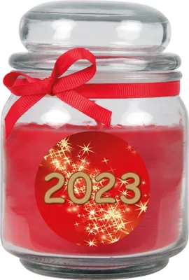 Produktbild von HS Candle "Neujahr" Duftkerze im Bonbonglas - viele Motive zur Auswahl, Duftkerze als Ideale Neujahrs Dekoration