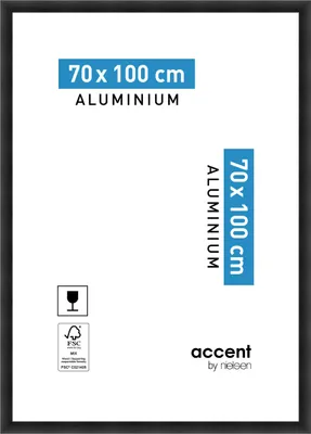 Produktbild von accent by nielsen Aluminium Bilderrahmen Largo, 70x100 cm, Struktur Schwarz Matt