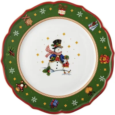 Image de Hutschenreuther, collection "Happy Wintertime", plat de service vert, "H. Wintertime", 33 cm, plat, porcelaine, référence : 02488-727472-10873