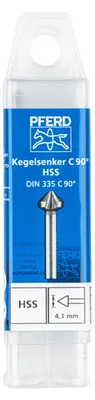 Produktbild von PFERD KES HSS DIN 335 C90° 4,3, Bohrer, Elektro-Mehrzweckwerkzeug, Stahl, Eisenguss, Nicht-eisenhaltiges Metall, Edelstahl, Aluminium, Hochgeschwindigkeitsstahl (HSS)