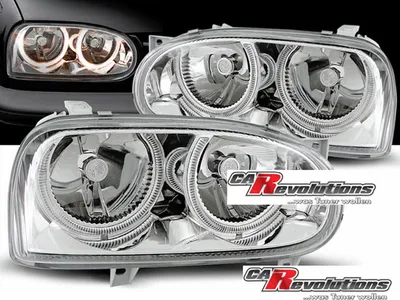 Produktbild von Angel Eyes Scheinwerfer Set in chrom für VW Golf 3 09.1991-08.1997