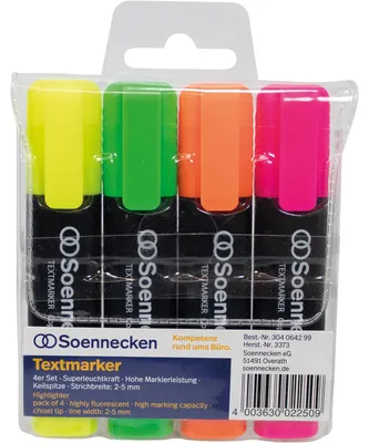 Produktbild von Soennecken Textmarker 3373 sortiert 4 St./Pack.