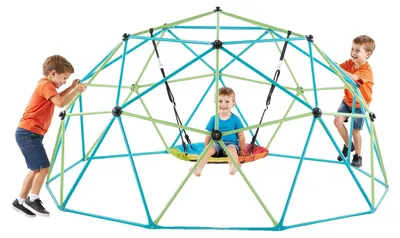 Obrázok produktu pre VEVOR Lezecká kopula Geometrická lezecká konštrukcia (šírka 305 cm) s hojdačkou, lezecká konštrukcia s nosnosťou 453 kg, lezecké zariadenie pre deti od 3 do 10 rokov Záhradné hračky Detské ihrisko